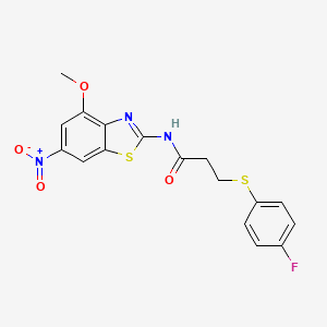 3-((4-fluorophenyl)thio)-N-(4-methoxy-6-nitrobenzo[d]thiazol-2-yl)propanamide
