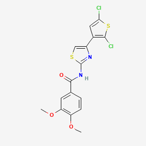 N-(4-(2,5-dichlorothiophen-3-yl)thiazol-2-yl)-3,4-dimethoxybenzamide
