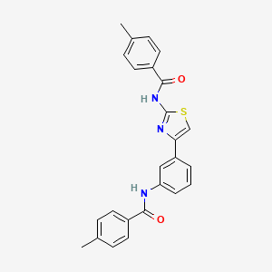 4-methyl-N-(4-(3-(4-methylbenzamido)phenyl)thiazol-2-yl)benzamide
