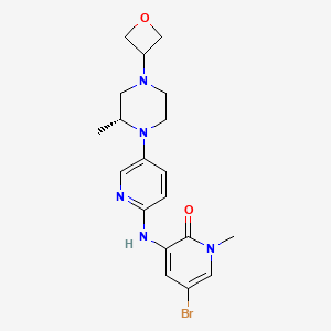 5-bromo-1-methyl-3-[[5-[(2R)-2-methyl-4-(oxetan-3-yl)piperazin-1-yl]-2-pyridyl]amino]pyridin-2-one