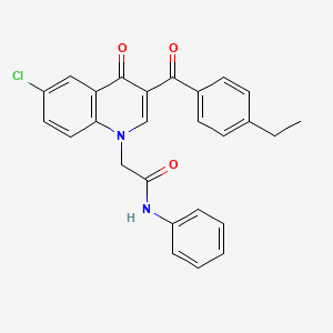 2-(6-chloro-3-(4-ethylbenzoyl)-4-oxoquinolin-1(4H)-yl)-N-phenylacetamide