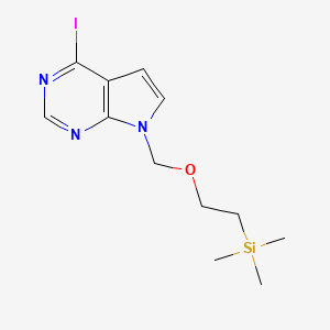 molecular formula C12H18IN3OSi B2978653 4-iodo-7-{[2-(trimethylsilyl)ethoxy]methyl}-7H-pyrrolo[2,3-d]pyrimidine CAS No. 1100319-02-5