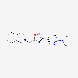 molecular formula C21H25N5O B2978692 N,N-diethyl-5-{5-[(1,2,3,4-tetrahydroisoquinolin-2-yl)methyl]-1,2,4-oxadiazol-3-yl}pyridin-2-amine CAS No. 1251681-81-8