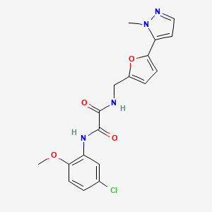 molecular formula C18H17ClN4O4 B2978730 N'-(5-chloro-2-methoxyphenyl)-N-{[5-(1-methyl-1H-pyrazol-5-yl)furan-2-yl]methyl}ethanediamide CAS No. 2415488-93-4