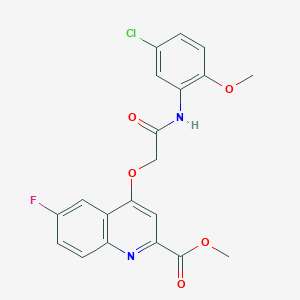 molecular formula C20H16ClFN2O5 B2978741 Methyl 4-{[(5-chloro-2-methoxyphenyl)carbamoyl]methoxy}-6-fluoroquinoline-2-carboxylate CAS No. 1359415-82-9