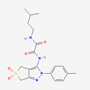 molecular formula C19H24N4O4S B2978777 N-(3-methylbutyl)-N'-[2-(4-methylphenyl)-5,5-dioxo-2H,4H,6H-5lambda6-thieno[3,4-c]pyrazol-3-yl]ethanediamide CAS No. 899944-45-7
