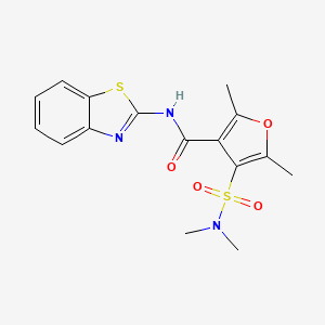 molecular formula C16H17N3O4S2 B2978790 N-(1,3-benzothiazol-2-yl)-4-(dimethylsulfamoyl)-2,5-dimethylfuran-3-carboxamide CAS No. 1207007-32-6