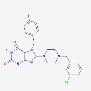 8-{4-[(3-Chlorophenyl)methyl]piperazinyl}-3-methyl-7-[(4-methylphenyl)methyl]-1,3,7-trihydropurine-2,6-dione