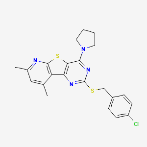 4-Chlorobenzyl 7,9-dimethyl-4-(1-pyrrolidinyl)pyrido[3',2':4,5]thieno[3,2-d]pyrimidin-2-yl sulfide
