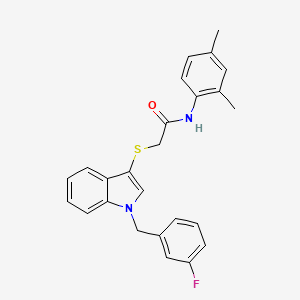 N-(2,4-dimethylphenyl)-2-[1-[(3-fluorophenyl)methyl]indol-3-yl]sulfanylacetamide