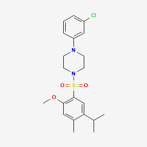1-(3-Chlorophenyl)-4-[2-methoxy-4-methyl-5-(propan-2-yl)benzenesulfonyl]piperazine
