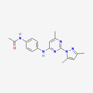 N-[4-[[2-(3,5-dimethylpyrazol-1-yl)-6-methylpyrimidin-4-yl]amino]phenyl]acetamide