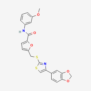 5-(((4-(benzo[d][1,3]dioxol-5-yl)thiazol-2-yl)thio)methyl)-N-(3-methoxyphenyl)furan-2-carboxamide