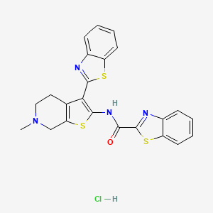 B2978868 N-(3-(benzo[d]thiazol-2-yl)-6-methyl-4,5,6,7-tetrahydrothieno[2,3-c]pyridin-2-yl)benzo[d]thiazole-2-carboxamide hydrochloride CAS No. 1331110-97-4