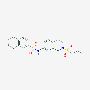 molecular formula C22H28N2O4S2 B2978889 N-(2-(propylsulfonyl)-1,2,3,4-tetrahydroisoquinolin-7-yl)-5,6,7,8-tetrahydronaphthalene-2-sulfonamide CAS No. 954659-16-6