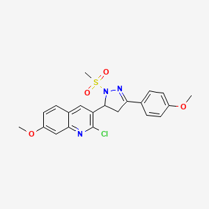 2-chloro-7-methoxy-3-(3-(4-methoxyphenyl)-1-(methylsulfonyl)-4,5-dihydro-1H-pyrazol-5-yl)quinoline