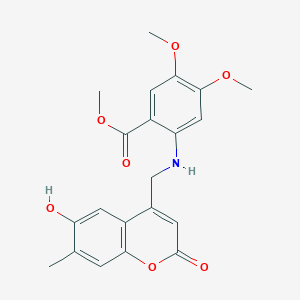 methyl 2-{[(6-hydroxy-7-methyl-2-oxo-2H-chromen-4-yl)methyl]amino}-4,5-dimethoxybenzoate