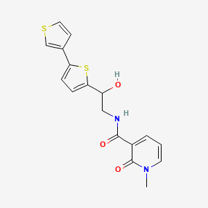 molecular formula C17H16N2O3S2 B2978904 N-(2-([2,3'-bithiophen]-5-yl)-2-hydroxyethyl)-1-methyl-2-oxo-1,2-dihydropyridine-3-carboxamide CAS No. 2034253-71-7