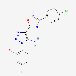 molecular formula C16H9ClF2N6O B2978905 5-[3-(4-Chlorophenyl)-1,2,4-oxadiazol-5-yl]-3-(2,4-difluorophenyl)triazol-4-amine CAS No. 892778-98-2