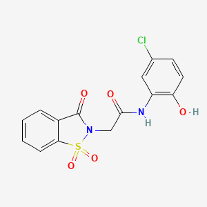 molecular formula C15H11ClN2O5S B2978907 N-(5-chloro-2-hydroxyphenyl)-2-(1,1,3-trioxo-2,3-dihydro-1lambda6,2-benzothiazol-2-yl)acetamide CAS No. 899954-23-5
