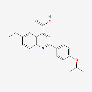 molecular formula C21H21NO3 B2978908 6-Ethyl-2-(4-isopropoxyphenyl)quinoline-4-carboxylic acid CAS No. 862680-52-2