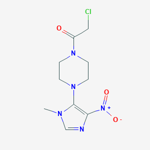 molecular formula C10H14ClN5O3 B2978911 2-Chloro-1-[4-(3-methyl-5-nitroimidazol-4-yl)piperazin-1-yl]ethanone CAS No. 2411307-92-9