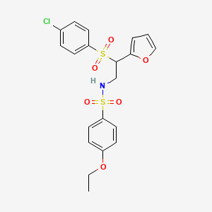 molecular formula C20H20ClNO6S2 B2978914 N-[2-(4-chlorobenzenesulfonyl)-2-(furan-2-yl)ethyl]-4-ethoxybenzene-1-sulfonamide CAS No. 896326-93-5