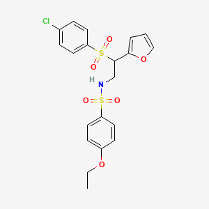 molecular formula C20H20ClNO6S2 B2978914 N-(2-((4-chlorophenyl)sulfonyl)-2-(furan-2-yl)ethyl)-4-ethoxybenzenesulfonamide CAS No. 896326-93-5