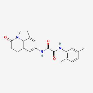 molecular formula C21H21N3O3 B2978915 N'-(2,5-dimethylphenyl)-N-{11-oxo-1-azatricyclo[6.3.1.0^{4,12}]dodeca-4(12),5,7-trien-6-yl}ethanediamide CAS No. 898462-31-2