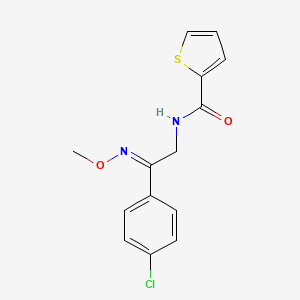 molecular formula C14H13ClN2O2S B2978919 N-[(2E)-2-(4-chlorophenyl)-2-(methoxyimino)ethyl]thiophene-2-carboxamide CAS No. 343374-29-8
