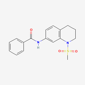 molecular formula C17H18N2O3S B2978924 N-(1-methanesulfonyl-1,2,3,4-tetrahydroquinolin-7-yl)benzamide CAS No. 946299-03-2