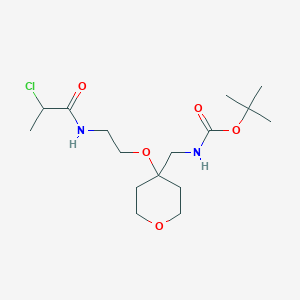Tert-butyl N-[[4-[2-(2-chloropropanoylamino)ethoxy]oxan-4-yl]methyl]carbamate
