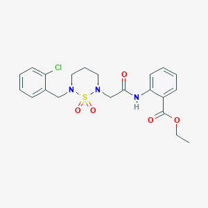 Ethyl 2-({[6-(2-chlorobenzyl)-1,1-dioxido-1,2,6-thiadiazinan-2-yl]acetyl}amino)benzoate