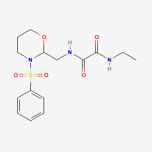 molecular formula C15H21N3O5S B2978962 N1-ethyl-N2-((3-(phenylsulfonyl)-1,3-oxazinan-2-yl)methyl)oxalamide CAS No. 872881-32-8