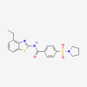 molecular formula C20H21N3O3S2 B2978971 N-(4-ethylbenzo[d]thiazol-2-yl)-4-(pyrrolidin-1-ylsulfonyl)benzamide CAS No. 892855-92-4