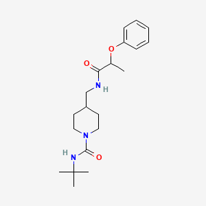 molecular formula C20H31N3O3 B2978978 N-(叔丁基)-4-((2-苯氧基丙酰胺)甲基)哌啶-1-甲酰胺 CAS No. 1234955-38-4