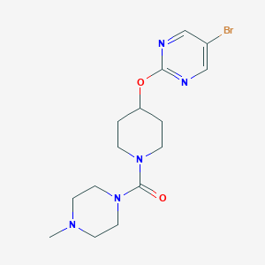 molecular formula C15H22BrN5O2 B2978981 [4-(5-Bromopyrimidin-2-yl)oxypiperidin-1-yl]-(4-methylpiperazin-1-yl)methanone CAS No. 2380145-75-3