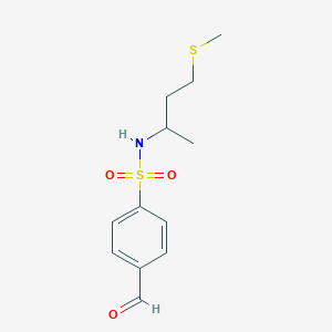 molecular formula C12H17NO3S2 B2978986 4-Formyl-N-(4-methylsulfanylbutan-2-yl)benzenesulfonamide CAS No. 2224418-71-5
