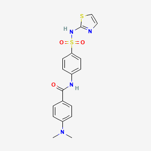 molecular formula C18H18N4O3S2 B2978996 4-(dimethylamino)-N-(4-(N-(thiazol-2-yl)sulfamoyl)phenyl)benzamide CAS No. 459413-95-7