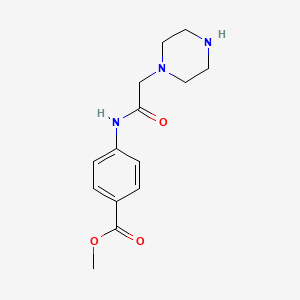 molecular formula C14H19N3O3 B2979001 Methyl 4-(2-(piperazin-1-yl)acetamido)benzoate CAS No. 85126-73-4