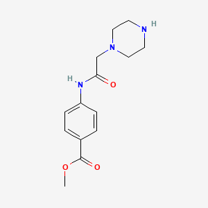 molecular formula C14H19N3O3 B2979001 Methyl 4-[(2-piperazin-1-ylacetyl)amino]benzoate CAS No. 85126-73-4
