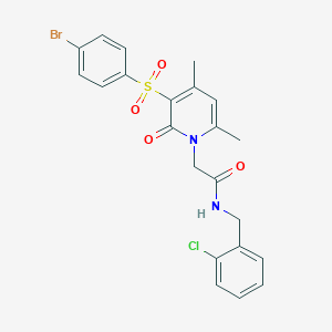 2-(3-((4-bromophenyl)sulfonyl)-4,6-dimethyl-2-oxopyridin-1(2H)-yl)-N-(2-chlorobenzyl)acetamide