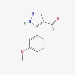 molecular formula C11H10N2O2 B2979006 3-(3-methoxyphenyl)-1H-pyrazole-4-carbaldehyde CAS No. 874991-12-5