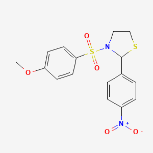 3-(4-Methoxy-benzenesulfonyl)-2-(4-nitro-phenyl)-thiazolidine