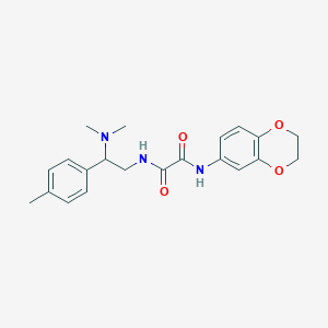 molecular formula C21H25N3O4 B2979034 N1-(2,3-dihydrobenzo[b][1,4]dioxin-6-yl)-N2-(2-(dimethylamino)-2-(p-tolyl)ethyl)oxalamide CAS No. 899955-33-0
