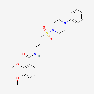 molecular formula C22H29N3O5S B2979059 2,3-dimethoxy-N-(3-((4-phenylpiperazin-1-yl)sulfonyl)propyl)benzamide CAS No. 1020980-90-8