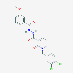 molecular formula C21H17Cl2N3O4 B2979062 1-(3,4-dichlorobenzyl)-N'-(3-methoxybenzoyl)-2-oxo-1,2-dihydropyridine-3-carbohydrazide CAS No. 1105212-81-4