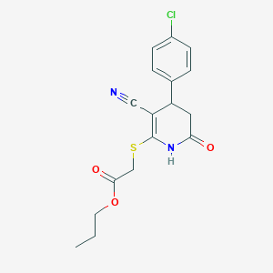 Propyl {[4-(4-chlorophenyl)-3-cyano-6-oxo-1,4,5,6-tetrahydropyridin-2-yl]sulfanyl}acetate
