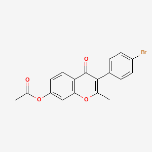 molecular formula C18H13BrO4 B2979065 3-(4-bromophenyl)-2-methyl-4-oxo-4H-chromen-7-yl acetate CAS No. 610758-60-6