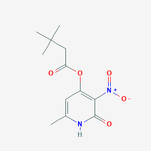molecular formula C12H16N2O5 B2979072 (6-methyl-3-nitro-2-oxo-1H-pyridin-4-yl) 3,3-dimethylbutanoate CAS No. 868679-36-1